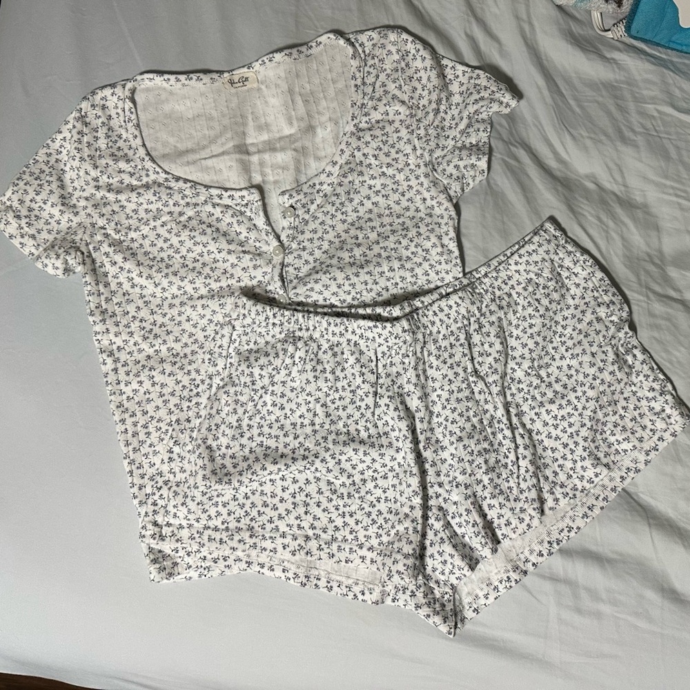 brandy melville purple floral set